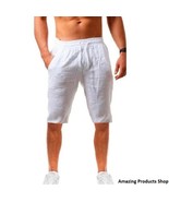 Short Linen Cotton Pants For Men Breathable  Pants Perfect Male Trousers... - $22.00