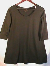 J JILL women&#39;s-S black 3/4-ballet-sleeve tunic cotton top shirt Pure Jill NWT - $59.00