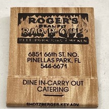 Vintage Matchbook Cover. Roger’s Bar• B• Que  Pinellas Park, Florida    gmg - £9.81 GBP