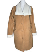 Womens Susan Graver Camel Ivory Bonded Fleece Drape Collar Jacket Size S... - $38.60