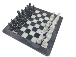 JT Handmade Marble Black and White Chess Set - 12 inch Marble chess set - £82.12 GBP