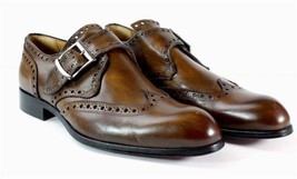 New Handmade Double Strap Italian Leather Dress Shoes Oxford Shoe - £126.93 GBP