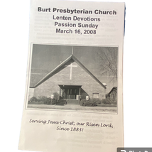 Lenten Devotions Brochure March 2008 Presbyterian Church Burt IA Passion... - $5.87