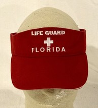 Florida Lifeguard Adjustable Visor (Red/White) Good Used Condition - £8.56 GBP