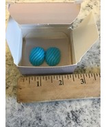 Vtg Color Shapes Priced Earrings With Surgical Steel Posts Turquoise A17 - $652.86 MXN