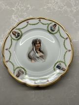 Antique MZ Austria Porcelain Gold Gilt Plate 9” Female Portrait - $0.98