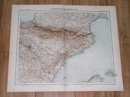 1911 Original Antique Map Of Catalonia Barcelona Spain Andorra Pyrenees France - £21.91 GBP