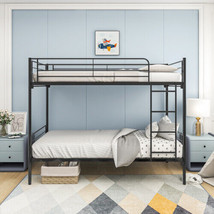 Twin over Twin Bunk Bed, Metal Frame with Ladder - $233.60