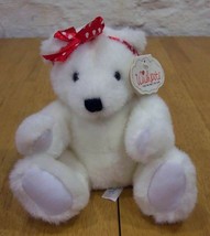 Wishpets MARSHMALLOW TEDDY BEAR W/ HEART BOW Plush Toy - $15.35