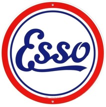 Esso Large Round 24" Round Embossed Tin Metal Sign - £58.10 GBP