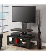 3-Shelf Television Stand Floater Mount 55-Inch Flat Screen TVs Dark Pine... - £112.32 GBP