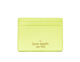 New Kate Spade Small Slim Card Holder Leather Lime Slushy - $37.11
