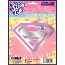 supergirl pink chrome dc comics logo embossed car vinyl decal sticker usa made - £13.29 GBP