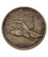 1857 1C Flying Eagle Cent in Fine Condition, Brown Color, Nice Detail fo... - £46.92 GBP