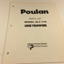 Poulan Model GLT-770 Line Trimmer Parts List 63996 - £19.61 GBP