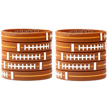10 Football Theme Wristbands. Quality Debossed Color Filled Wrist Band B... - £8.58 GBP