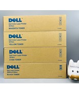 Lot of 4 Genuine Dell 3010cn Black /Cyan/Yellow/Magenta Toner Ink NIB - $38.60