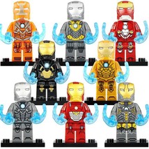 8Pcs Marvel Iron Man MK14 MK15 MK16 MK18 MK19 MK20 MK21 MK28 Custom Minifigures - £13.21 GBP