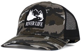 &quot;River Life Camouflage Mesh Back Trucker Hat  - Perfect for River Enthus... - £14.83 GBP