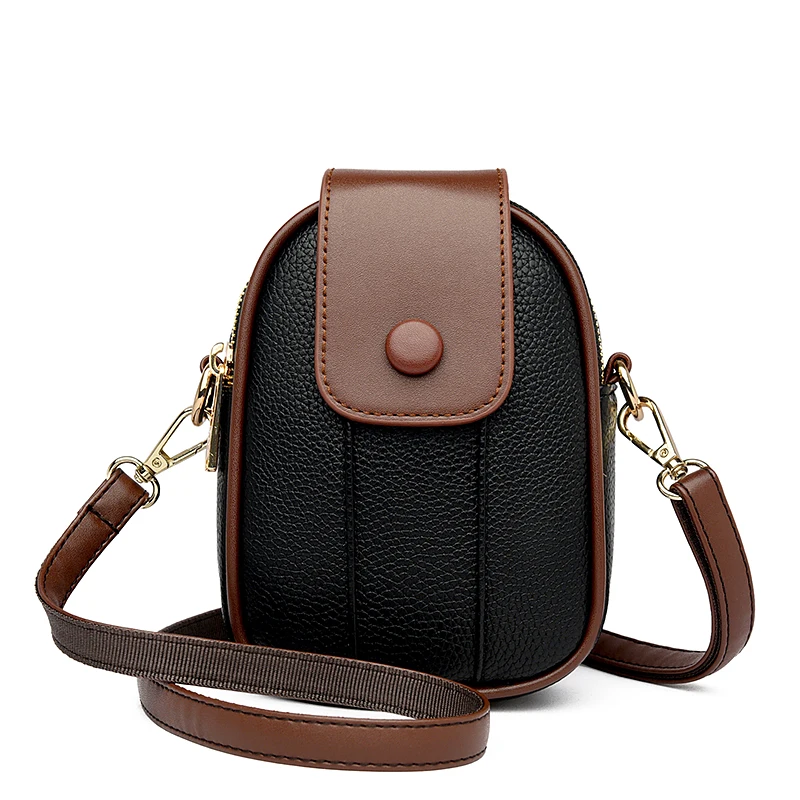 Enuine leather shoulder bags contrast messenger bag brand designer ladies crossbody bag thumb200