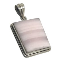 Pink Lace Agate Gemstone 925 Sterling Silver Pendant - £36.08 GBP