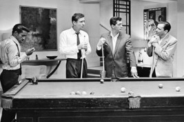 Frank Sinatra Rat Pack By Pool Table B&amp;W 24X36 Poster - £23.30 GBP