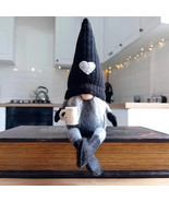 Coffee Gnome Plush Doll Coffee Bar Decoration Coffee Lover Gifts Gray Fe... - £9.30 GBP