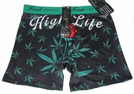 Fresh Supply Marijuana Leaves &quot;High Life&quot; Red Rose Performance Boxers Me... - £14.38 GBP