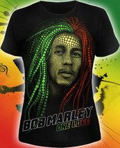 Bob Marley lady T-shirt UV-reactive Glow in Blacklight Reggae Music Fest... - $25.28