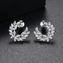 LUOTEEMI Korean Cute Flowers Stud Earrings for Child Blossoming CZ Stones Kids G - £10.50 GBP