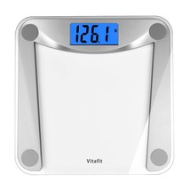 400 Lb/180 Kg, Clear Glass, Step-On, Extra Large Blue Backlit Lcd, Vitafit - £34.32 GBP