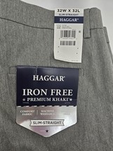 Haggar Men&#39;s Premium Comfort Slim Fit Flex Waistband Pants 30W/32L - Grey- New - £27.84 GBP