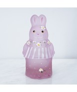 Fenton Madras Pink Glass Bunny Trinket Box Handpainted Rosemilk Satin Ma... - $47.19