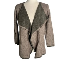 Anthropologie Lineamaglia Wool Cardigan Sweater S Brown Open Front Waterfall - £27.77 GBP