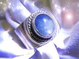 Haunted Ring Ooak Royal Blue Blood Djinn Vessel Genie Magick Witch Cassia4 - £178.07 GBP