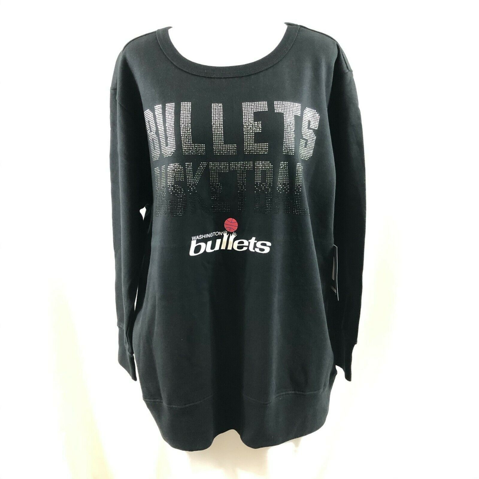 NBA Washington Bullets Womens Sweatshirt Rhinestones Black Size L - $12.59