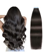 SUYYA Tape in Hair Extensions Natural Black 100 Remy Human 20 inches 20pcs  - $70.97