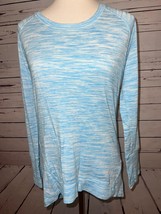 Champion Pullover lightweight sweatshirt Medium Blue Long Sleeve Rayon T... - $16.66 CAD