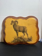 Vintage Perma Pictures Decoupage Wall Plaque-Big Horn Sheep By Dale Thom... - $19.95