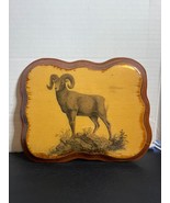 Vintage Perma Pictures Decoupage Wall Plaque-Big Horn Sheep By Dale Thompson - $19.95