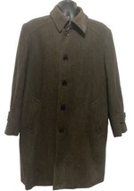 Lloyed Club 100% Pure Lambs Wool Brown Top Over Coat Size 58 - $78.23