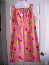 Dress Womens Lilly Pulitzer Pink With Red, Green Yellow Fruit Sz 6 Preowned - £36.76 GBP