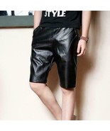 New Men&#39;s Sports Boxer Brand Stylish Genuine Black Shorts Lambskin Leather - $1,930.90 MXN