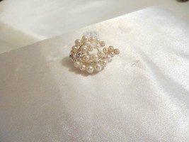 Charter Club 1&quot; Silver Tone Faux Pearl leaf Pin F324 $22 - $10.55