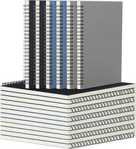 5.5 X 8.3 Inches, Black, Grey, Or Dark Blue, 18 Packs Spiral Notebook Jo... - £31.99 GBP
