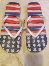 July 4th Size 11/12 XL flip flops thongs shoes USA Flag patriotic New Ladies - £6.28 GBP
