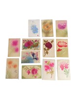 Set of 12 Antique Early 1900s Embossed Flower Postcards, Glitter Rose Su... - $457.88 MXN