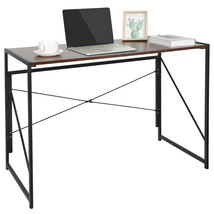 Industrial Writing Desk Folding Pc Laptop Table Space Saving Home Office Desk - £60.89 GBP