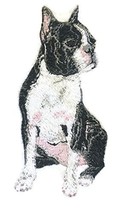 Amazing Custom Dog Portraits Boston Terrier ]Custom and Unique] Embroidered Iron - £12.30 GBP