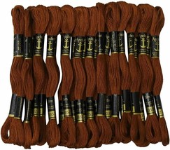 Anchor Threads Hand Embroidery Floss Cross Stitch Stranded Cotton Thread Brown - £9.67 GBP
